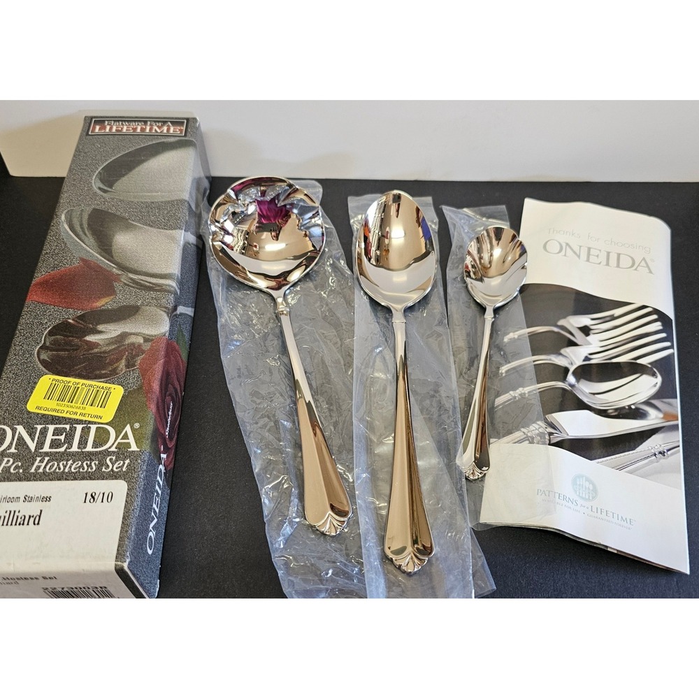 Oneida‎ Heirloom Stainless 18/10 Juilliard 3 Piece Hostess Set
